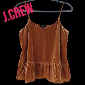 J.CREW BLACK LABEL VELVET PEPLUM CAMI